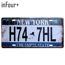 [inFour+] H74-7HL License Plate Metal Plate Car Number Tin Sign Bar Pub Cafe Home Decor Metal Sign Garage Painting Plaques Signs 2024 - buy cheap