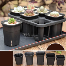 Conjunto de vasos de plantas de cintura alta, para puxar suculentas, espessar o jardim, recipiente do jardim (6 peças + bandeja) 2024 - compre barato