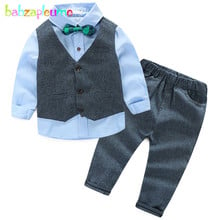 3PCS/2-7Years/Spring Autumn Kids Costume Boys Clothing Sets Fashion Gentleman Baby Suit Shirt+Vest+Pants Children Clothes BC1168 2024 - buy cheap