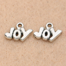 10pcs Joy Charm Pendant fit Bracelet Necklace Tibetan Silver Plated Jewelry DIY Making Accessories 9x13mm 2024 - buy cheap