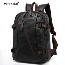 New Hot Multi-Pocket Multi-Function Men's PU Backpack Fashion Soft Material Solid Color Shopping Travel Backpack 2024 - buy cheap