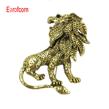 Earofcorn-broches de León clave Retro para hombre, alfileres de hijab, accesorios de Animal exagerados, 2 colores 2024 - compra barato