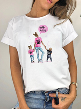 Женская футболка с принтом «Любовь и жизнь» для мамы и маленького мальчика уличная белая футболка в стиле Харадзюку Kawaii топы с принтом «супер мама» 2024 - купить недорого