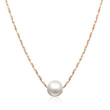 MxGxFam-collar con colgantes de perlas lisas para mujer, joyería elegante, Color oro rosa/blanco, cadena de 45cm, 8 mm 2024 - compra barato