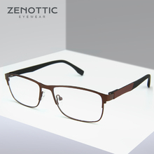 ZENOTTIC Square Semi Rimless Eyewear Frame Men High Quality Alloy Optical Eye Glasses Frame Transparent Myopia Spectacles Frames 2024 - buy cheap