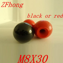 Perilla de Bola negra o roja, 10 Uds., M8 x 30mm, rosca de 8mm, 30mm, perilla de palanca de Bola negra para máquina herramienta 2024 - compra barato