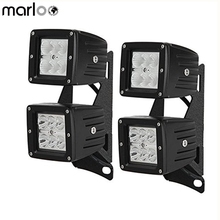 Marloo parabrisas-pilar inferior esquina soportes de montaje W/ 18W 3x3 cápsulas Led luz de trabajo para 2007-2017 Jeep Wrangler JK 2024 - compra barato