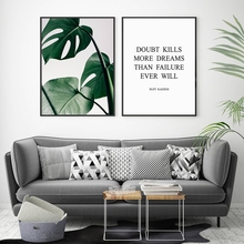 Green Monstera Wall Art Canvas Painting Posters And Prints Wall Pictures For Living Room Poster Tropical Leaf Decoration Picture 2024 - buy cheap