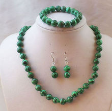 8mm green malachite round necklace Bracelets Earrings Set 2024 - buy cheap