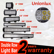 4 "7" 12 "20" 23 "28'' Barra de luz LED doble fila 18W 36W 72W 126W 144W 180W para SUV 4X4 ATV todoterreno camión LED luz de trabajo 2024 - compra barato