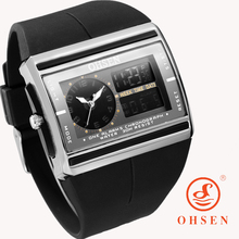 OHSEN Brand LCD Digital Dual Core Watch Waterproof Outdoor Sport Watches Alarm Chronograph Backlight Black Rubber Men Wristwatch 2024 - buy cheap