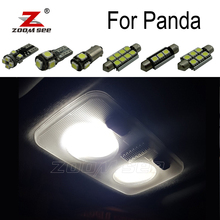 Автомобильные светодиодные лампы Canbus белого цвета для салона автомобиля, комплект для чтения купола, дорожного освещения для Fiat Panda 2 3 II III 169 312 319 (2003-2017) 2024 - купить недорого