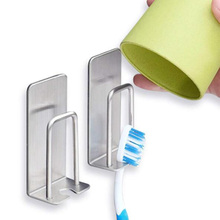 1 Set Strong Suction Wall Stainless Steel Hooks Toothbrush Cup Holder Set Drilling Free Storage Bracket Bathroom Accessory 2024 - buy cheap