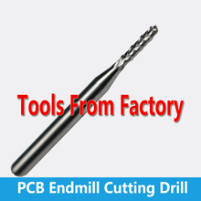 Huhao 3.175mm shk carboneto pcb ferramentas de gravação carboneto final fresa cnc corte broca buraco endmill 2024 - compre barato