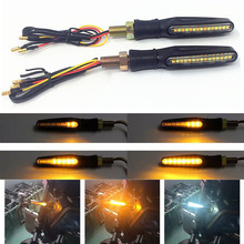 4Pcs Flowing Water Light Dual-use Motorcycle Turn Signal Indicator Amber Blinker Flashers Lamp DRL White Daytime Running Lights 2024 - buy cheap