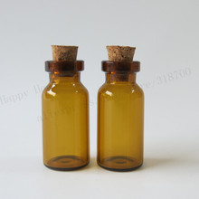 Mini botella de vidrio transparente/corcho de ámbar con madera, viales de muestra vacíos pequeños de 3cc, frasco de vidrio con tapón de corcho, botella de deseos, 360x3ml 2024 - compra barato