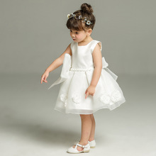 Latest Bow Girl Dresses Baby Solid White Ball Sleevless Vestido For 1 Year Birthday Party Formal Baby Clothes 2022 154715 2024 - buy cheap