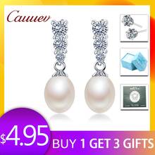 Top Sale natural pearl earrings fashion S925 sterling silver jewelry Women Dangle Drop Earrings for Wedding/Party gift  5 colors 2024 - buy cheap