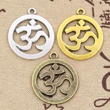 5 uds encantos de Yoga OM loto 29x25mm dijes huecos antiguos colgante ajuste Vintage bronce tibetano oro joyería hecha a mano 2024 - compra barato