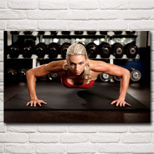 Women Push-Ups Bodybuilding Fitness Sports Motivational Gym Wall Paintings Art Silk Quote Posters and Prints Decoration Pictures 2024 - buy cheap