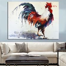 HD Print Abstract Rooster Watercolor Canvas Painting Wall Picture Art Animal Modern Cuadros Home Decoration For Living Room 2024 - buy cheap