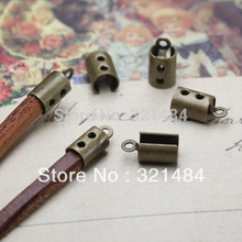 FREE SHIP 1000pc Antique brass/bronze crimp tips cord end caps for flat leather cord 3mm/4mm 2024 - buy cheap