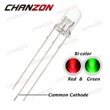 100pcs LED 5mm Diode Dual Color Red Green Common Cathode 5 mm High Brightness Transparent Round Bi-Color Light-Emitting Diode 2024 - buy cheap