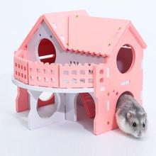 Cute Small Animal Cages Rabbit Hamster House Single-Double layer Skateboard Spinning Wheel Hamster Gerbil Mouse Pet Cage House 2024 - buy cheap