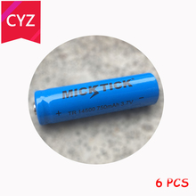 6PCS 3.7V 14500 Battery batteries 750mAh Li lithium Ion Rechargeable Large Capacity LED flashlight wholesale free shipping 2024 - buy cheap