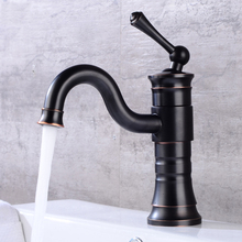 Basin Faucets Antique Brass Faucet Bathroom With Single Handle Vintage Deck Mount Torneiras Hot Cold Bath Mixer Water Taps 2024 - buy cheap