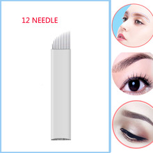 Makeup 12 Pin 3D Embroidery Sterilized Stainless Steel Permanent Makeup Needles For Eyebrow Lip Embroidery Microblading Supplies 2024 - buy cheap