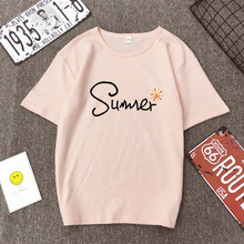 Funny Letters T Shirt Women Cotton Summer Printed T-Shirt Casual Tops Tee Women Short Sleeve Female White Black Red Tees 2024 - buy cheap