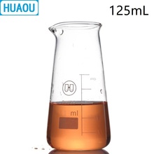 HUAOU 125mL Conical Beaker Triangle Borosilicate 3.3 Glass with Graduation Spout Measuring Cup Laboratory Chemistry Equipment 2024 - buy cheap