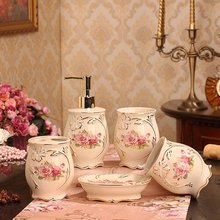 Newearnew-conjunto de accesorios de baño de cerámica de estilo europeo, con decoración del hogar, rosa, boda, amor, regalo de San Valentín 2024 - compra barato