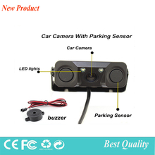 Promoção de sensor de câmera de estacionamento, câmera com 2 sensores indicador bi bi, sistema de assistência de radar reverso de carro 2024 - compre barato