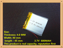 3,7 V,680mAH,[404045] PLIB; Полимерный литий-ионный/литий-ионный аккумулятор для камеры, mp3,mp4, сотового телефона, внешнего аккумулятора 2024 - купить недорого