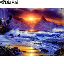 DIAPAI-pintura de diamante 5D DIY "Escena de surf y atardecer", bordado de diamantes, punto de cruz, decoración 3D, A24543, 100% 2024 - compra barato