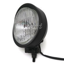 Faro estilo Retro para motocicleta, de 5,7 lente transparente ", 12V, color negro, para Harley Cafe Racer, Escuela antigua, Bobbers, personalizado 2024 - compra barato