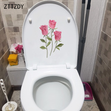 ZTTZDY 14.9*23.5CM Flowers Watercolor Hand Drawn Toilet Decor Decal Fashion Home Wall Sticker T2-0599 2024 - buy cheap