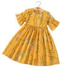 Платья для девочек 6, 8, 10 лет, летнее шифоновое пляжное платье для девочек, сарафан принцессы с цветочным рисунком, детская одежда для девочек 2024 - купить недорого