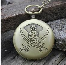 Reloj de bolsillo de cuarzo con diseño de Piratas del Caribe, pulsera de mano con diseño de bronce antiguo, estilo Steampunk, venta al por mayor, 10 unids/lote 2024 - compra barato