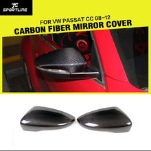 1Pair Carbon Fiber Side Door Rearview Mirror Covers Caps for Volkswagen VW PASSAT CC 2008 - 2012 2024 - buy cheap