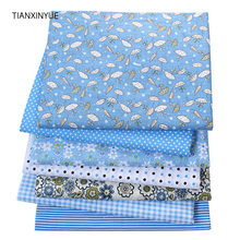 TIANXINYUE-tela 100% de algodón para coser bolsas de niños, 7 unidades por lote, color azul 2024 - compra barato