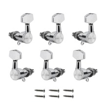 FLEOR 6pcs Locking Tuners 3L3R Guitar Tuning Pegs Keys Machine Heads Chrome for Guitar Parts 2024 - buy cheap