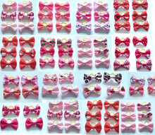 New 600pcs/lot  pet dog hair bows rubber bands pet dog grooming bows pink rose red girls dog  hair accessories grooming product 2024 - buy cheap