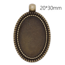 Bandeja colgante para cabujón, accesorio de aleación ovalado de bronce antiguo, 20x30mm, Base de cabujón, 20 Uds.-C3879 2024 - compra barato