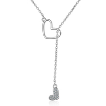 KOFSAC Fashion 925 Silver Necklace Exquisite Zircon Charm Double Love Heart Pendant Necklaces For Women Valentine's Day Jewelry 2024 - buy cheap