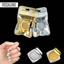 ROSALIND Nail Glitter Gold Flakes Magic Mirror Effect Powders Sequins Nail Gel Polish Chrome Pigment Decorations 2024 - buy cheap