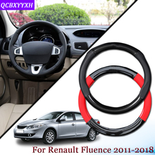 Car Carbon Fiber Leather Car Steering Wheel Cover Car Steering-wheel Hubs Automobiles Accessories For Renault Fluence 2011-2018 2024 - buy cheap