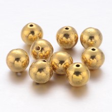 Contas de estilo tibetano redondo dourado 100 peças 8mm para fazer joias colares pulseiras e artesanatos 2024 - compre barato